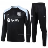 Chandal de Sudadera del Barcelona Nino 2024-2025 Negro y Gris